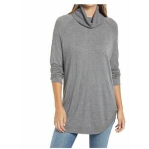 Caslon Women's‎ Turtleneck Tunic Sweater Grey X-Small MSRP $69
